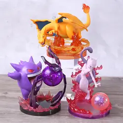 Аниме мультфильм монстр Mewtwo Gengar Charizard ПВХ Статуя Коллекционная модель игрушка; подарок