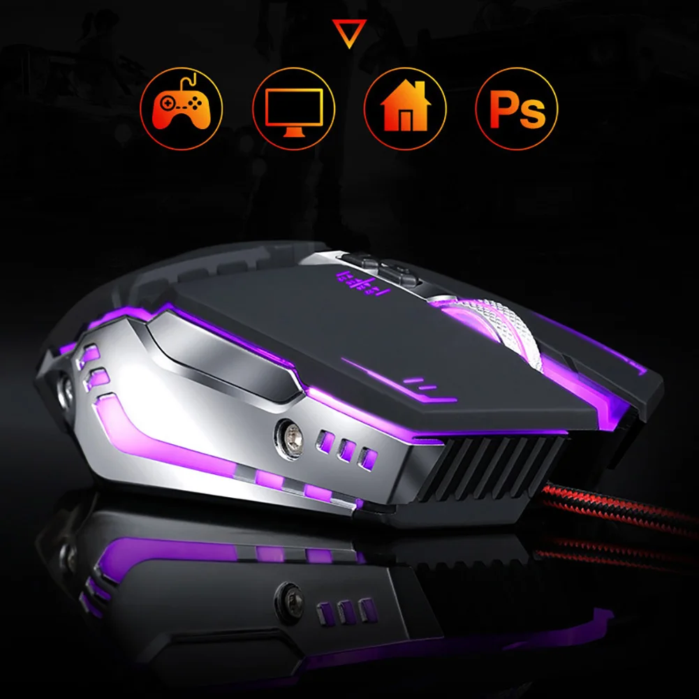 V7 дышащая световая макропрограммирование оптическая 7 кнопок 3200 dpi USB игровая мышь