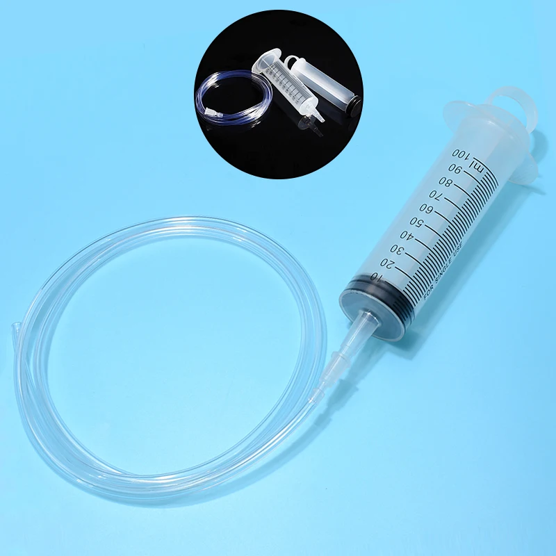 

100ml Reusable Large Measuring Syringe Plastic Syringe with 120cm Clear Tube for Pet Cat Dog Feeding Accessories