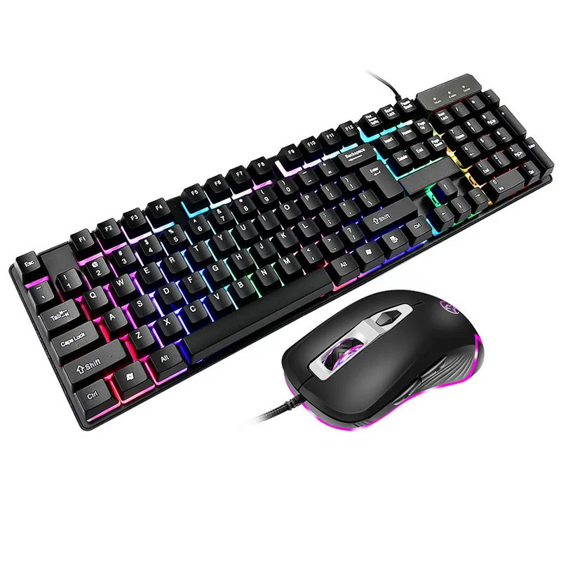 

VOBERRY USB Gaming RGB Keyboard Mouse Combos 104 Key 3200 DPI Mice Set Wired Computer PC Game
