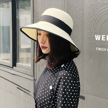 

Foldable Japanese Bowknot Sunscreen Sun Hat Outdoor Fisherman Hat Summer Straw Hat Ladies Outing Beach Hat