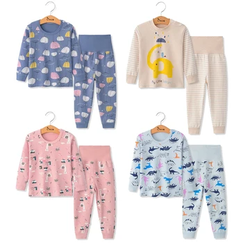 

2020 Winter Children Pajamas Dinosaur Cartoon Sleepwear Kids Clothes Set Autumn Pyjamas Kids Baby Sleepwear For Boys Girls