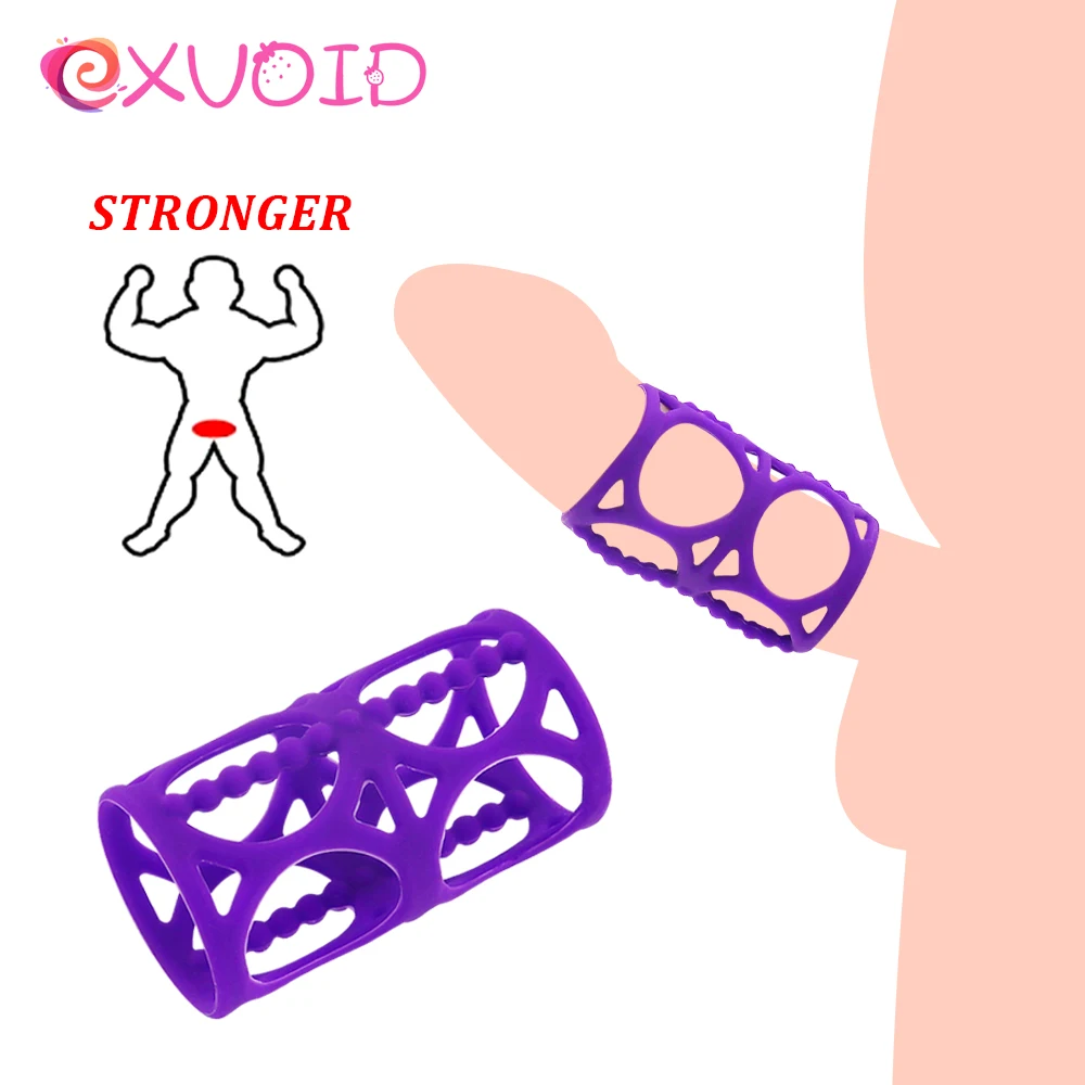 EXVOID Penis Enlarger Ring Vagina Stimulate Delay Ejaculation Cock Rings Sex Toys For Men Silicone Sleeve Male Lasting | Красота и