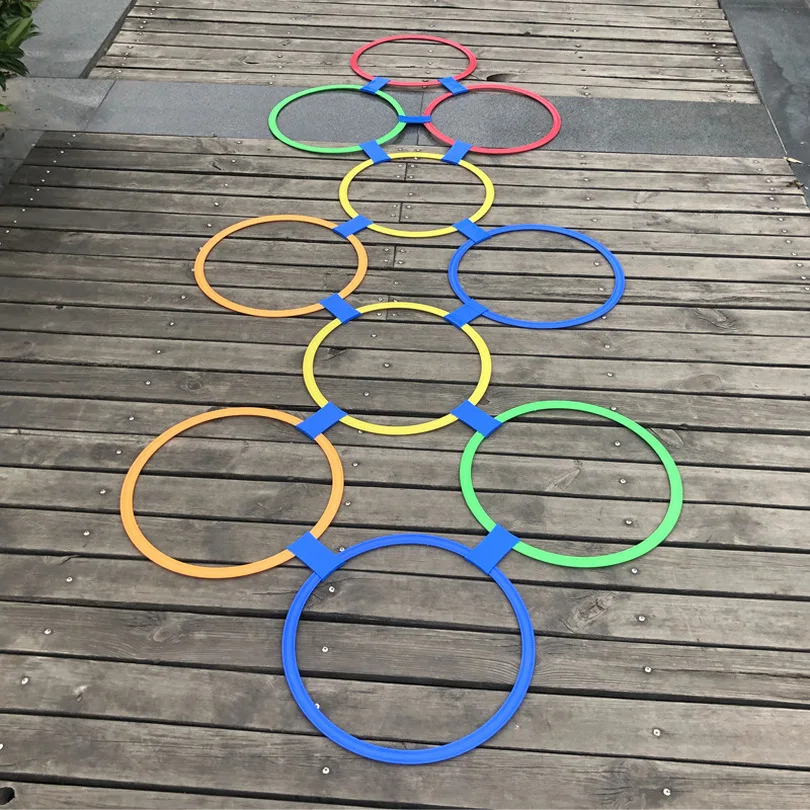 Kindergarten Teaching Aid Sport Toy Hopscotch Jump to the Grid Children Sensory Training Equipment Outdoor Fun Game Jumping Ring