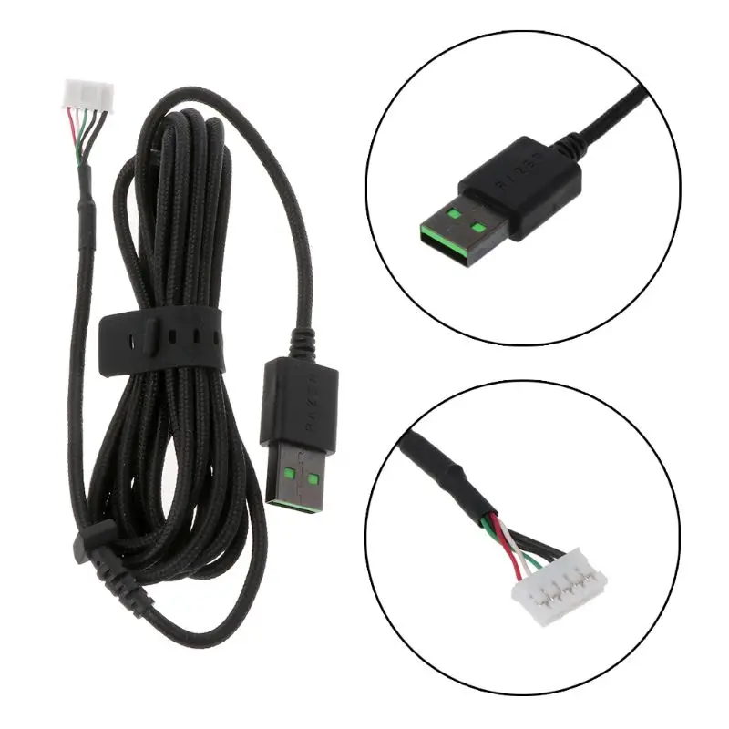 Прочный нейлоновый плетеный кабель USB для мыши сменный провод для razer DeathAdder Elite проводной кабель для замены игровой мыши O28