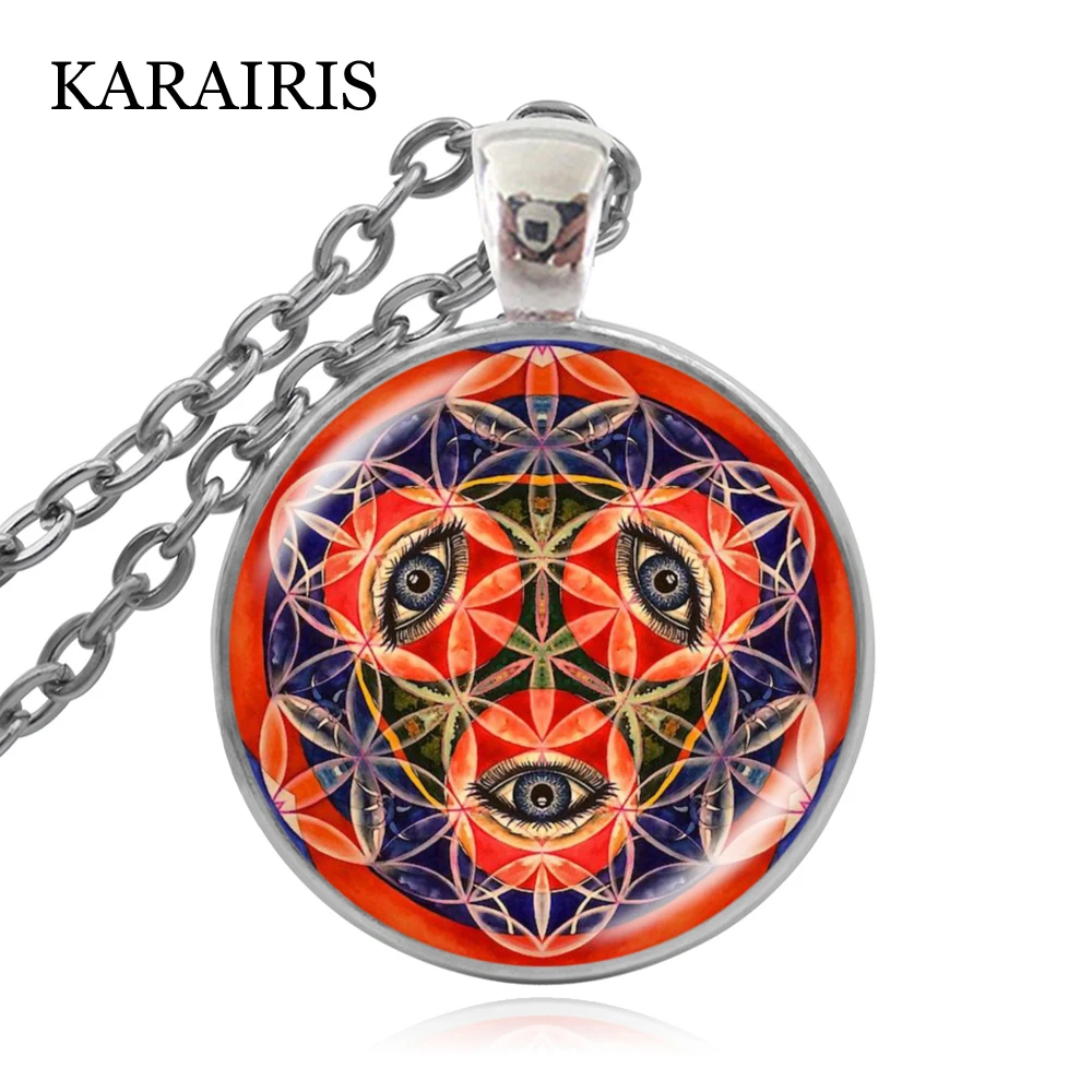 KARAIRIS новое очарование Wicca ожерелье &quotцветок жизни&quot Египет Священная Геометрия