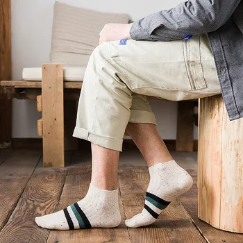 

Dreamlikelin Harajuku Fashion Striped Men Short Socks Spring Summer Cotton Ankle Sock Gifts for Man
