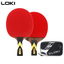 Raquette de Ping Pong professionnelle LOKI 6 étoiles en carbone ébène raquette de Ping Pong attaque rapide raquette de Ping Pong en Arc raquettes de Ping Pong 