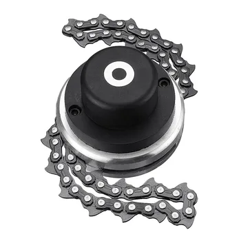 

Black 65Mn Trimmer Head Coil Chain Brush Cutter Garden Grass Trimmer Head with Saw Chain Lawn Mower Parts