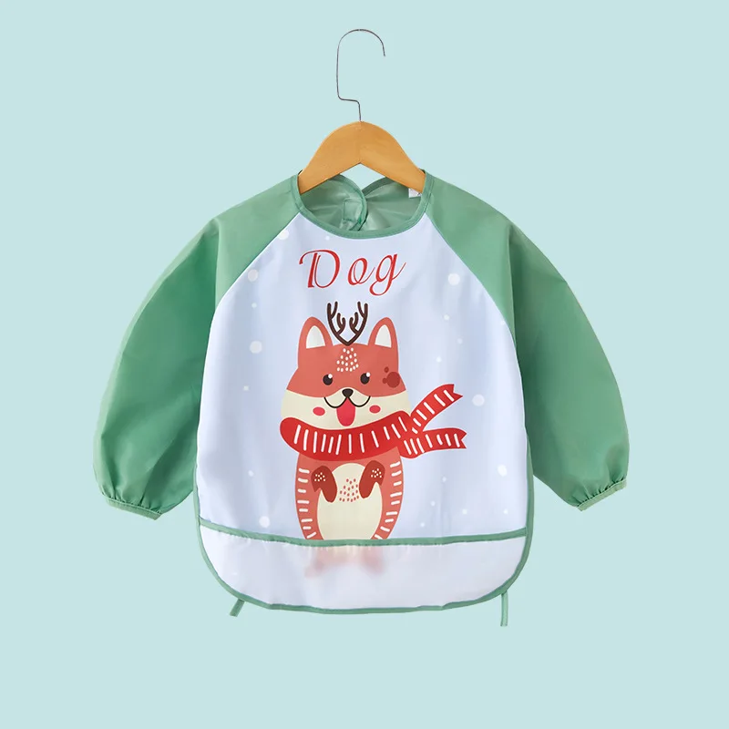 dog 1 Мультяшные детские нагрудники, фартук, регулируемая одежда для кормления с длинными рукавами, Детские аксессуары, милый нагрудник с животными для малышей - Цвет: dog 1