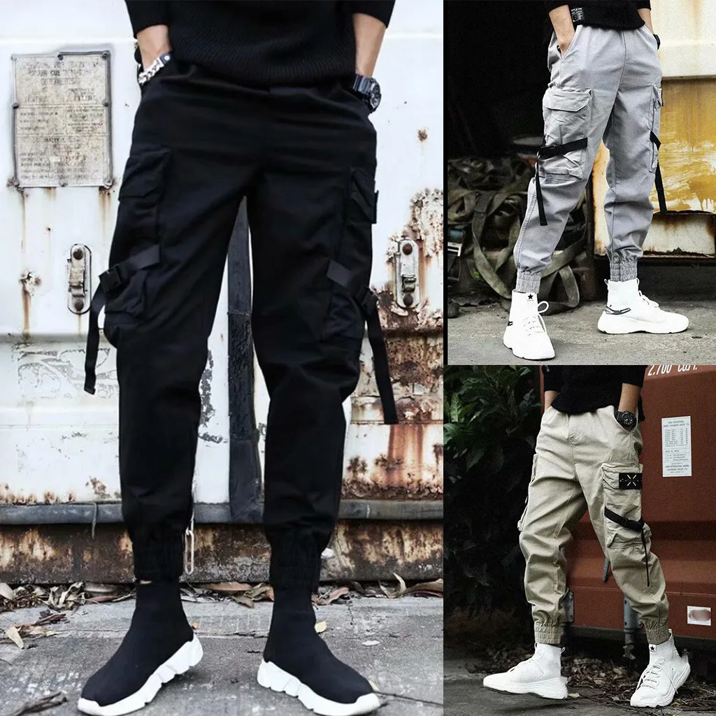 Стиль, облегающие мужские брюки, модные популярные уличные штаны, комбинезоны, повседневные однотонные прочные удобные брюки