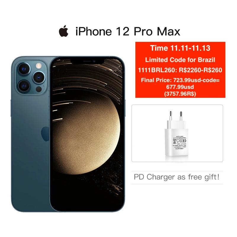 Смартфон iPhone 12 Pro Max разблокированный б/у 5G дисплей 6 7 дюйма XDR A14 чип МП тройная