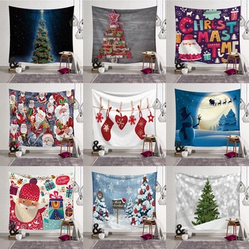 

Christmas Tree Big Tapestry Santa Claus Wall Hanging Christmas Tree Series Hanging Cloth Decorative Cloth Christmas Home Decor