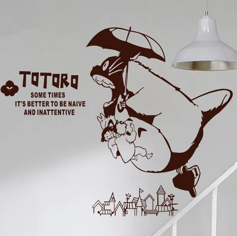 Настенные стикеры сделай сам Miyazaki Totoro flight настенные Стикеры для детской комнаты