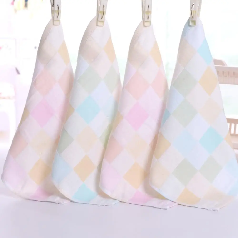 Born Ultra Soft Baby Cotton Bath Towel Feeding Wipe Cloth Square Face Hand Small Towel For Infant Kids Solid Color Feeding