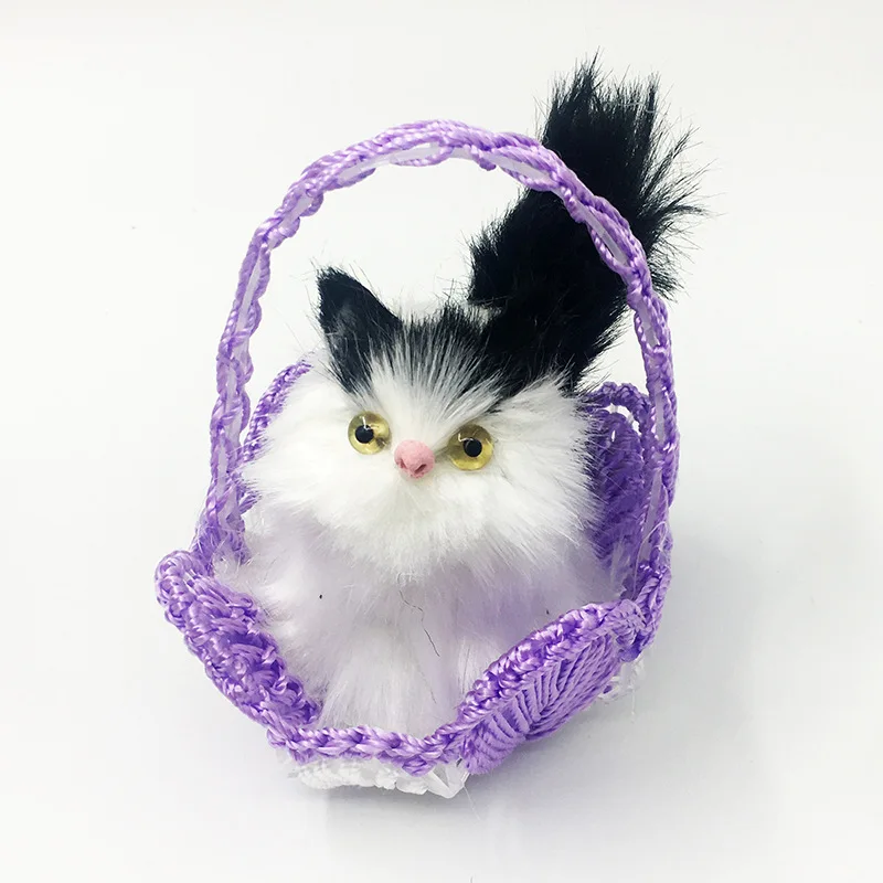 Лидер продаж плетеная проволочная модель корзины кошка Голосовая кошка маленькие животные народные ремесла Меховая игрушка
