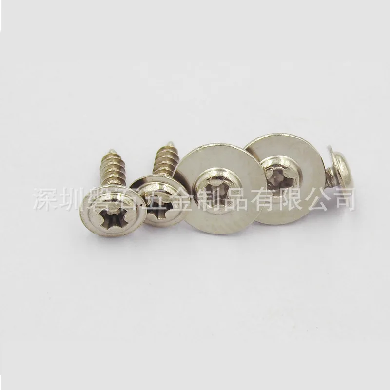 1000pcs / lot nickel-plated small screw PWA cross round head tapping screw round head with pad screw belt screw M1.4-M4