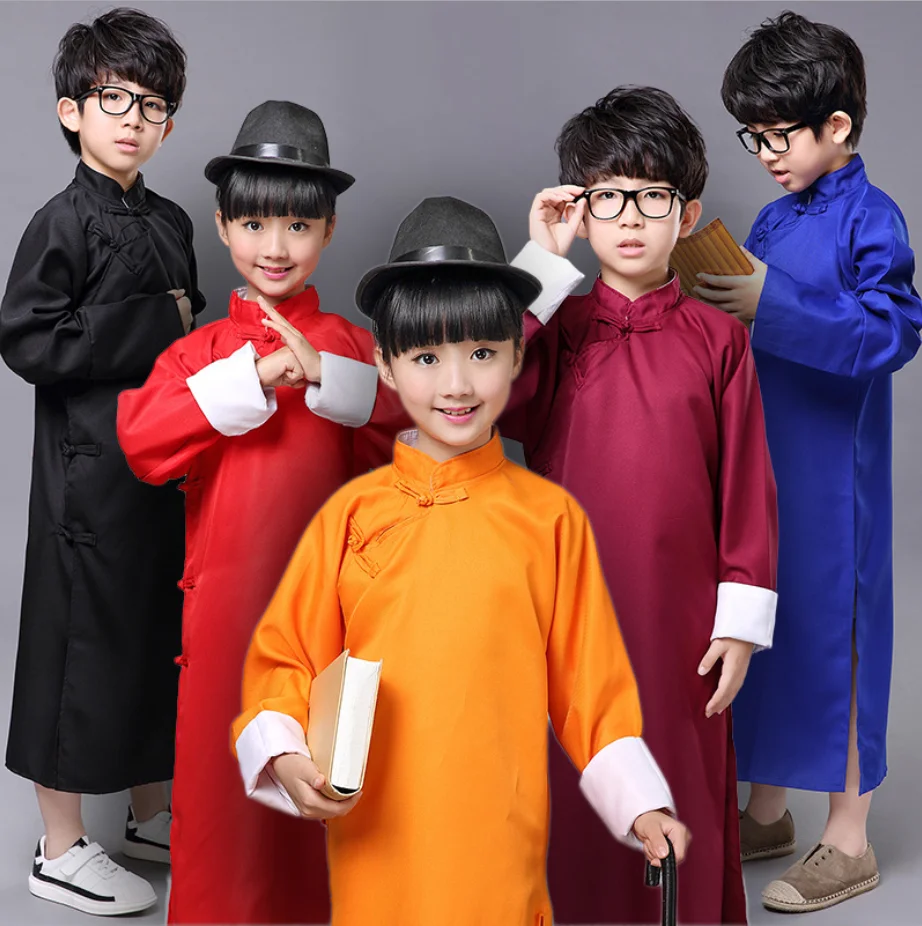 

Chinese Style Costumes Traditional Fashion Chinese Gown The Long-Sleeve Shirt The Kids Cosplay Costume Of Allegro Crosstalk Robe