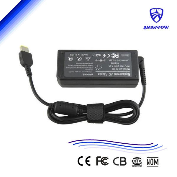 Fuente de alimentación para ordenador portátil, cargador para Thinkpad G505 G410 G510 G400 G490, conector amarillo en forma de USB de 20V 3.25A 65W