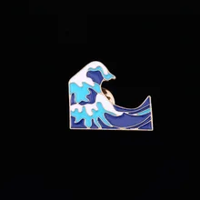 AliExpress Hot Selling Creative Cool Delicacy Waves Oil Drop Cartoon Alloy Brooch Bag Clothing Accessories Wholesale