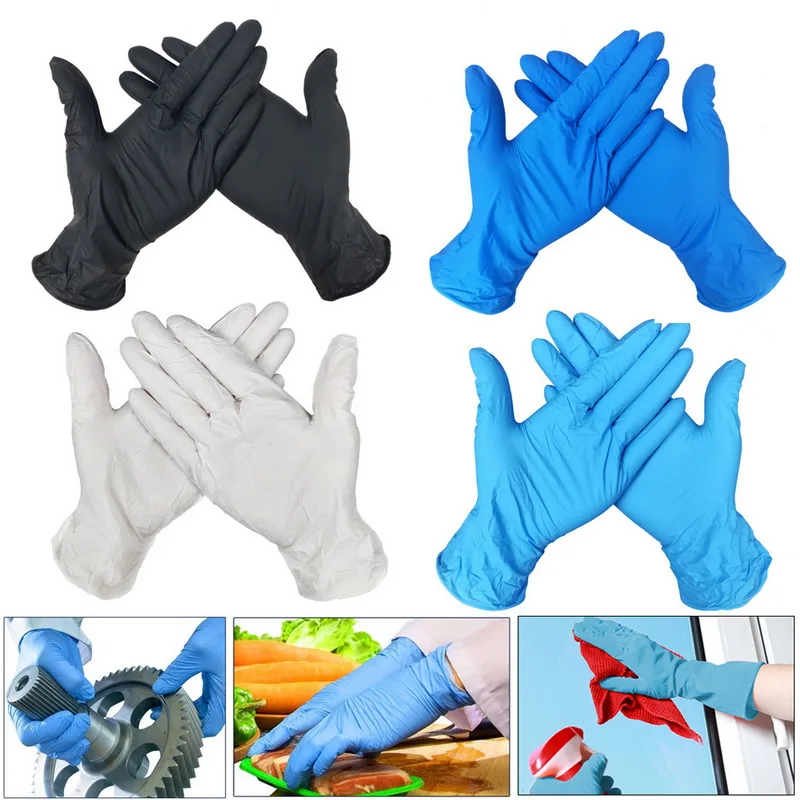 

100 PCS 3 Color Disposable Gloves Latex Dishwashing/Kitchen/Medical /Work/Rubber/Garden Gloves Universal For Left and Right Hand