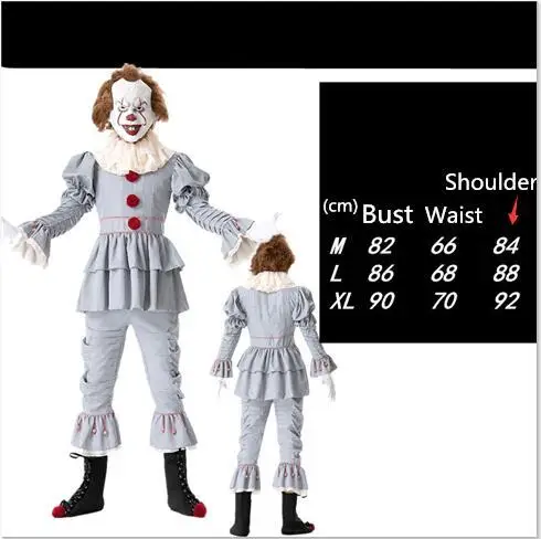 Белый Стивен Кинг это косплей костюм Взрослый Pennywise костюм сексуальный костюм клоуна на Хеллоуин наряд костюм женский джокер костюм