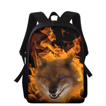 

Kids School Bags 3D Animal wolf Custom pattern Printing School Backpack Children School Bag Set Girls Boys Shoulder Bookbag