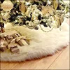 1pc arbre de noël jupe blanc tapis arbre de noël jupe Base sol tapis couverture pour la maison arbre de noël décoration nouvel an ► Photo 2/5