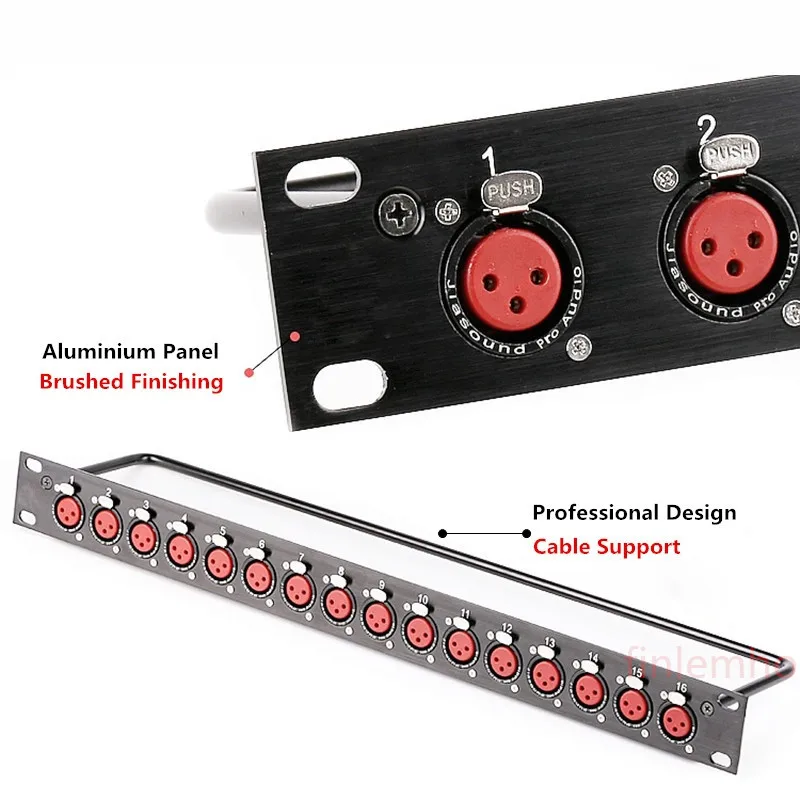 Rack-Patchpanel mit 8, 12, 16 XLR-Buchsenanschlüssen, 1U Flightcase-Montage für professionelle Lautsprecher, Audiokabel, DJ-Mixer