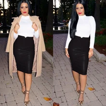 Женская юбка-карандаш с высокой талией, эластичные женские юбки футляр, лето, длиной до колена, с разрезом сзади, для офиса, Новинка