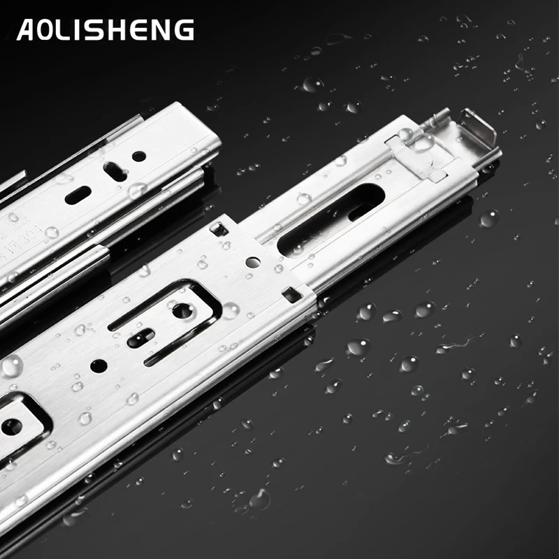 

AOLISHENG drawer three-section rail thickened drawer slide rail guide cabinet slide