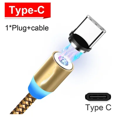 Магнитный зарядный кабель быстрой зарядки usb type C кабель для Blackview Max 1, A9 Pro, P2 lite, P6000, S8/для Cubot Max 2, P30, X19, X20 - Цвет: 051Gold For Type C