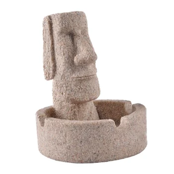 

Creative ashtray Stone Figurine Crafts Easter Moai Stone Ashtray Decorations Tobacco Pipe Accessories
