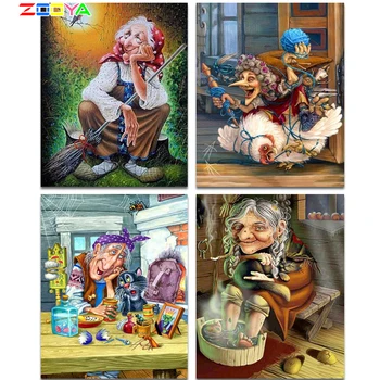 

ZOOYA 5D Diy Diamond Painting Embroidery Full Laid Witch Bird Tree Cross Stitch Beads Handwork Kits Wall Mosaic Home Decor F947