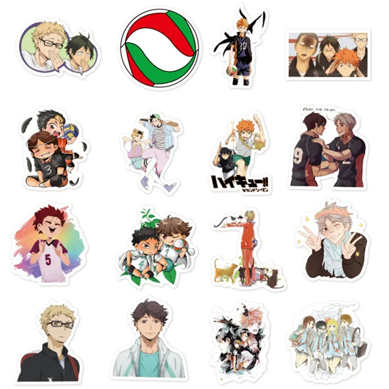 50 шт./компл. Haikyuu! Японские Аниме Стикеры для волейбола наклейки на гитару чемодан