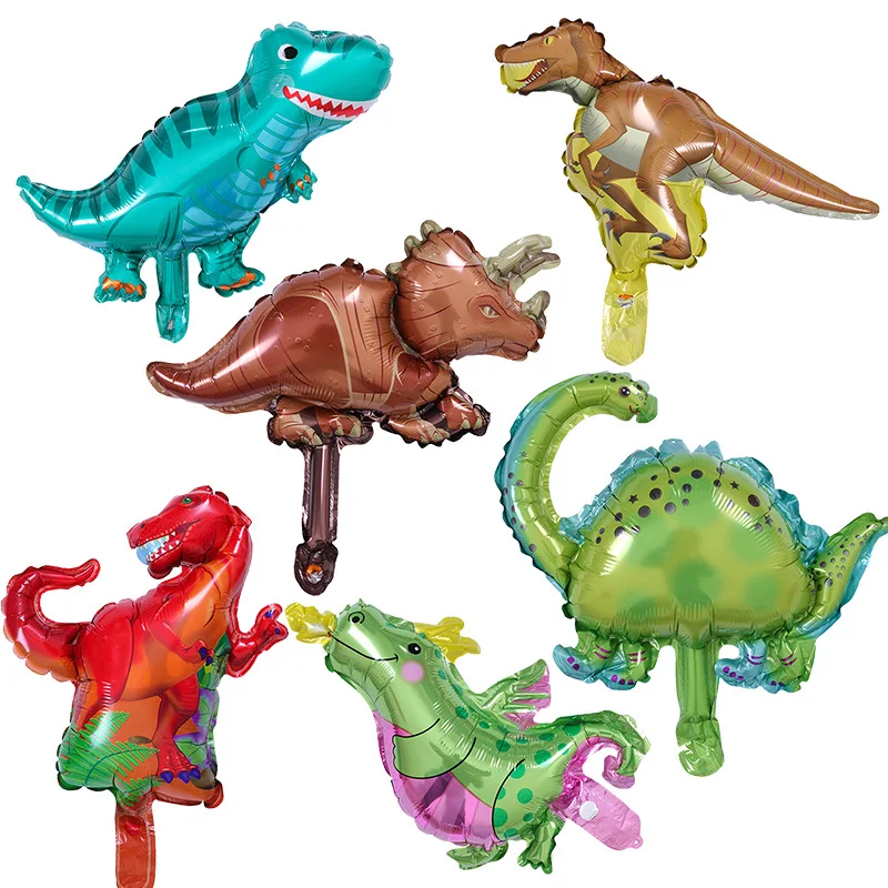 1Pc Mini Dinosaur Foil Balloons Green Red Happy Birthday Party Decoration Balloon Standing Animal Air Globos Kids Toys | Дом и сад