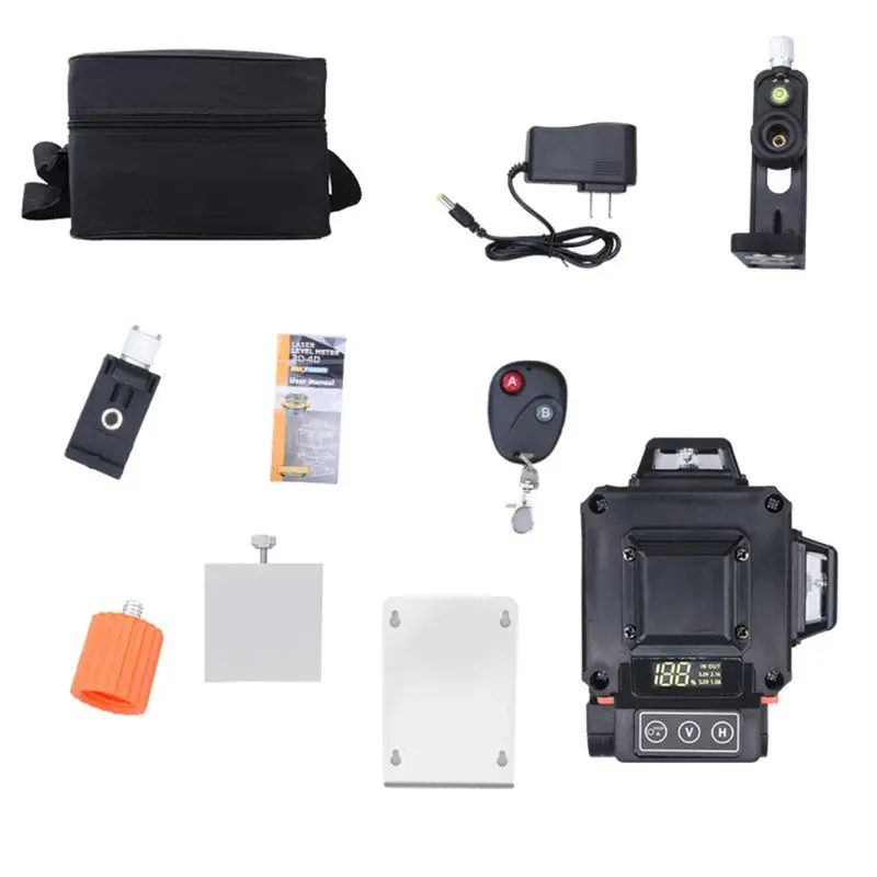 

16/12 Lines L-aser Level Levels Auto Self Leveling 360 Rotary Measure LED