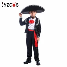 JYZCOS косплей на Хэллоуин Kiids традиционный мексиканский мариачи Amigo танцор ребенок Мальчики фестиваль и партии костюм Рождественский Костюм