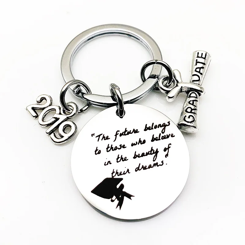 Стиль нержавеющей стали брелок и прокрутки Выпускной сезон подарок futwe Belongs_to