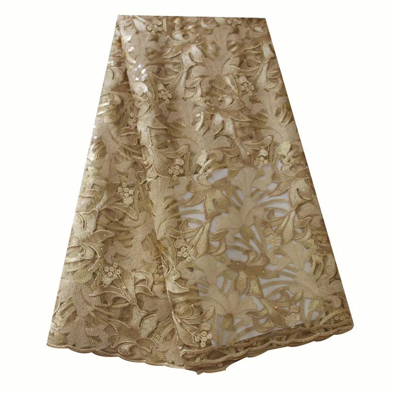 

Nigeria Sequins Lace Fabric For Wedding Dress Best Selling 2019 Products African Lace Embroidery High Quality Tulle French