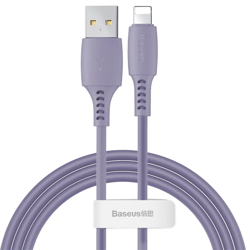 Baseus USB кабель для iPhone xr 2.4A кабель передачи данных для быстрой зарядки для iPhone XS Max 8 Plus 7 6 5S зарядное устройство for iPhone Pro Pro Max 11 быстрая зарядка зарядный USB кабель провод шнур зарядка для - Цвет: Purple