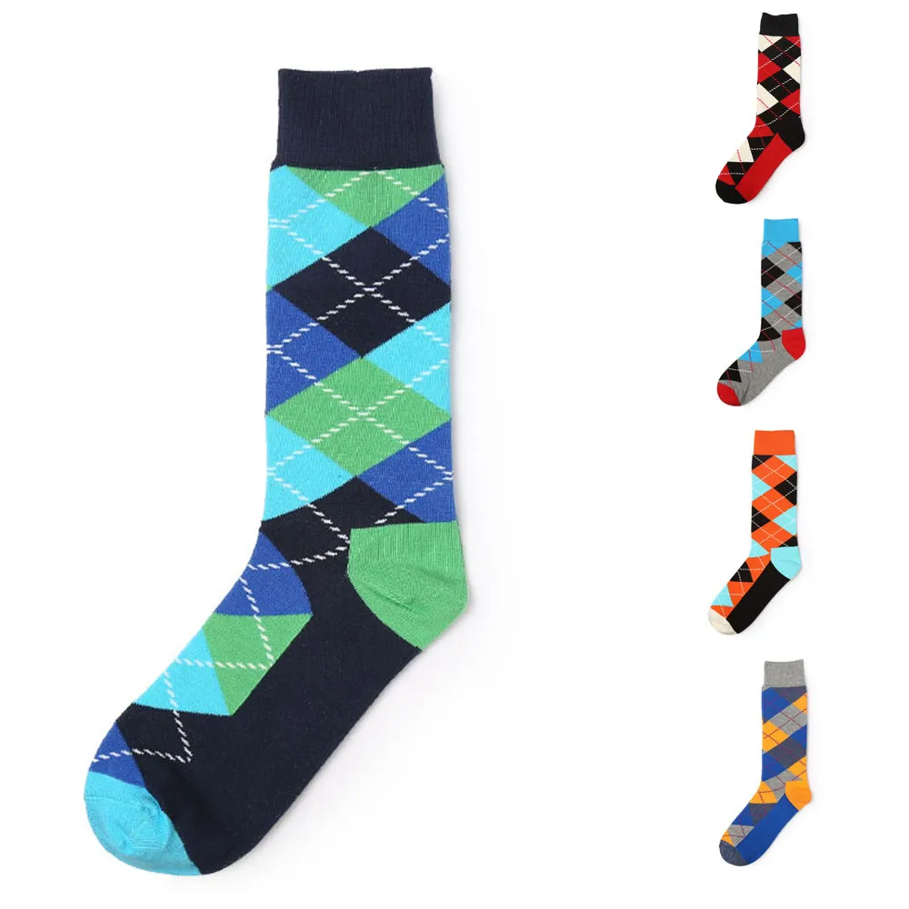 Забавные носки для женщин и мужчин, теплые хлопковые носки в стиле ретро, контрастный цветной Носок, удобные повседневные носки
