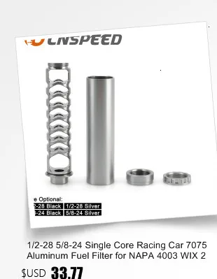 1/2-28 5/8-24 Single Core Racing Car Fuel Filter for NAPA 4003 WIX 24003 Solvent Fuel Filters 7075 Aluminum Only For Car