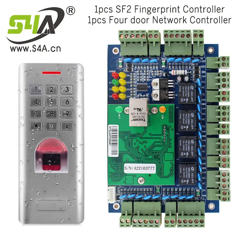 SF2 and ACB-004 Четыре двери доступа к сети Управление Панель доска с программным обеспечением Связь протокол TCP/IP считыватели считыватель для 4-дверный шкаф для Применение - Цвет: SF2 and ACB-004
