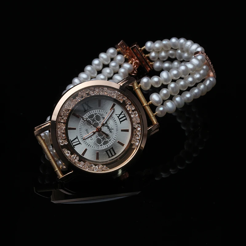 Fashion Beautiful Natural Freshwater Pearl Bracelet Watch,Trendy Girl Bracelet Birthday Gift