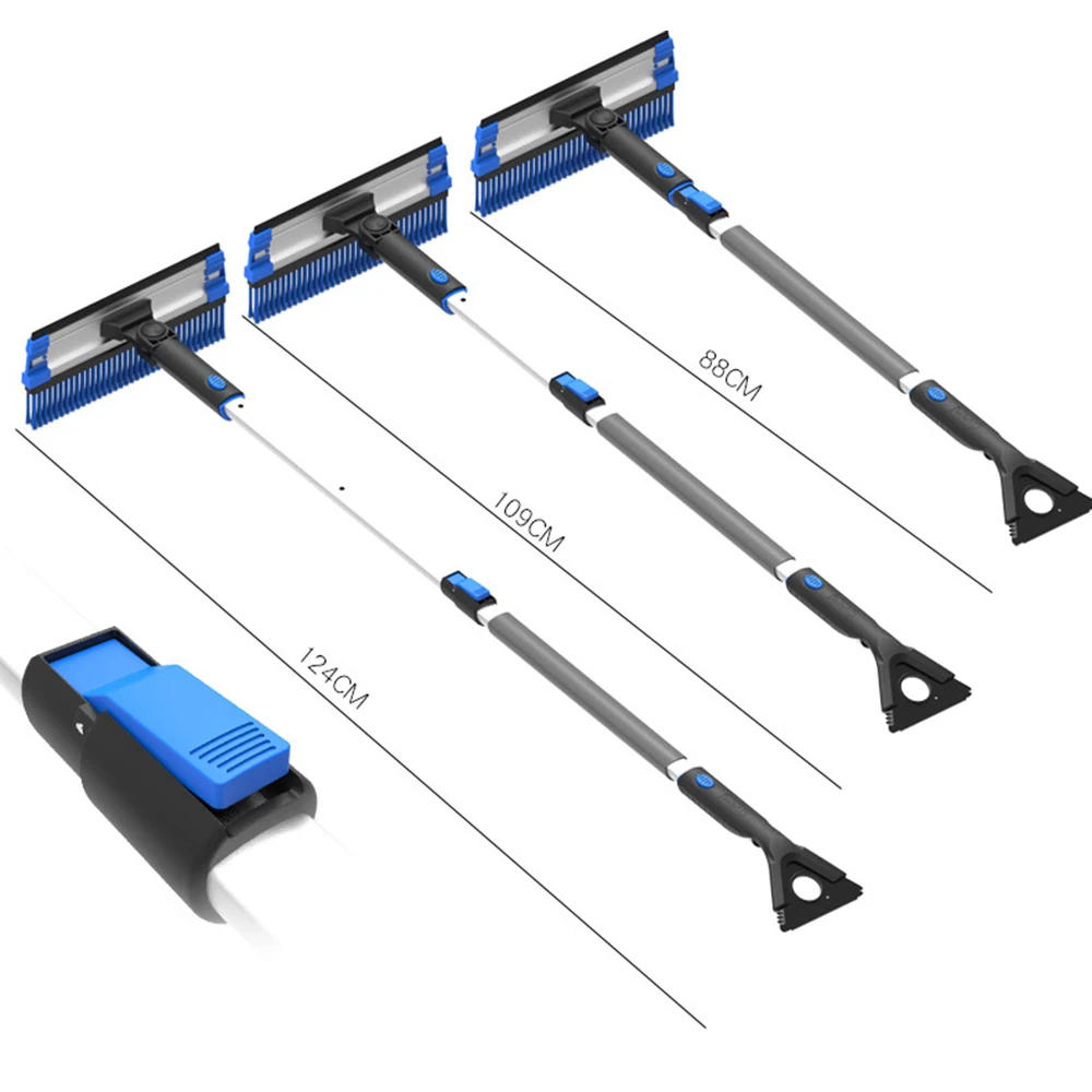 Выдвижная щетка для снега+ автоматический скребок для льда на 180 градусов для очистки лобового стекла автомобиля, удаление снега
