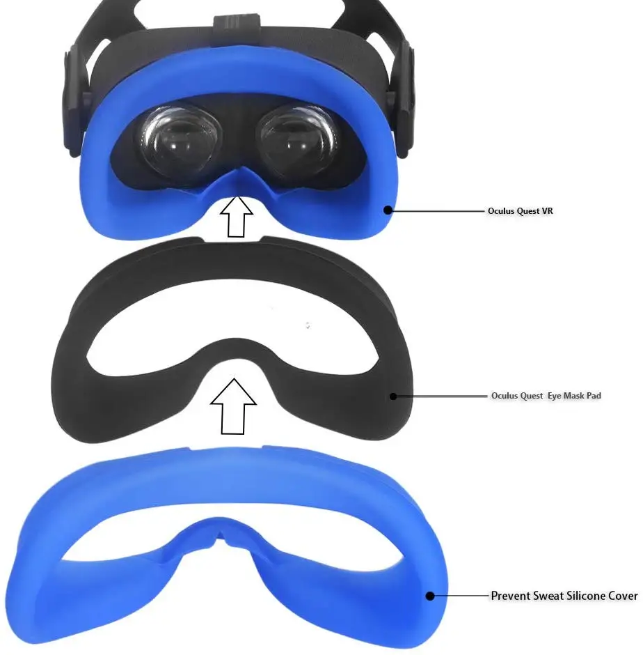 Гибкий силиконовый чехол для лица VR Сменный Набор для Oculus Quest все-в-одном VR игровая гарнитура
