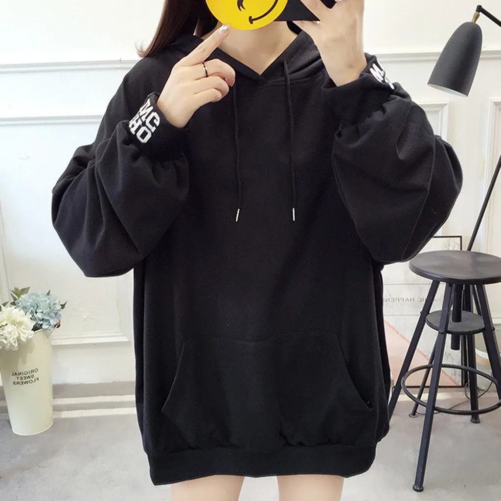 Толстовка с капюшоном женская повседневная с принтом свинки harajuku kawaii толстовка с капюшоном Женская Осенняя с длинным рукавом негабаритная Толстовка Пуловер# B