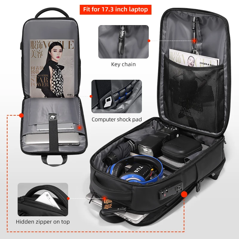Fenruien New Multifunction Waterproof Backpack Anti-Thief School Backpack Men Travel Business Backpacks Fit for 15.6 Inch Laptop 2
