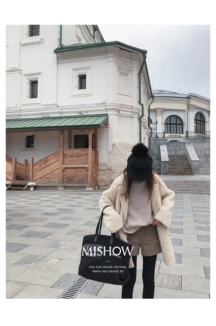 Mishow, овечья шерсть, пальто, женское, зимнее, корейское, свободное, овечья шерсть, бархат, мех, пальто, куртка, высокое качество, уличная одежда, Женское пальто, MX18D6508